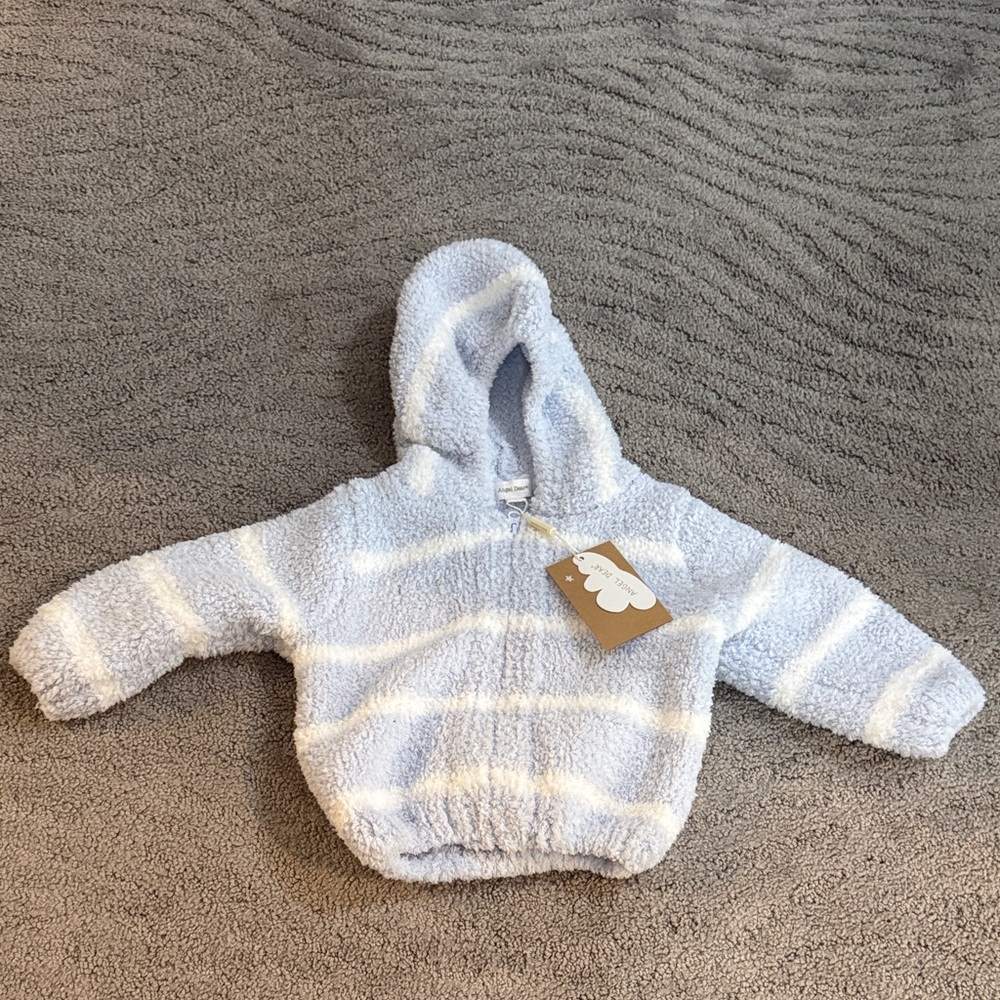 Angel Dear Soft Blue and White Hooded Sweater